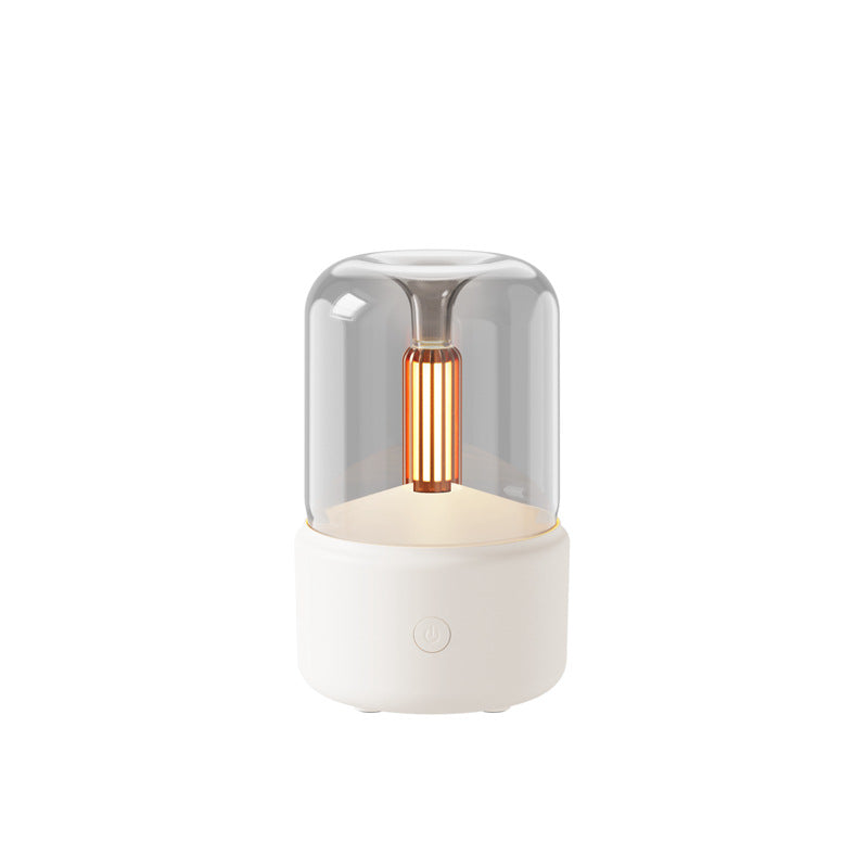 Atmosphere Light Humidifier Candlelight Aroma Diffuser Portable 120Ml Electric USB Air Humidifier Cool Mist Maker Fogger 8-12 Hours with LED Night Light