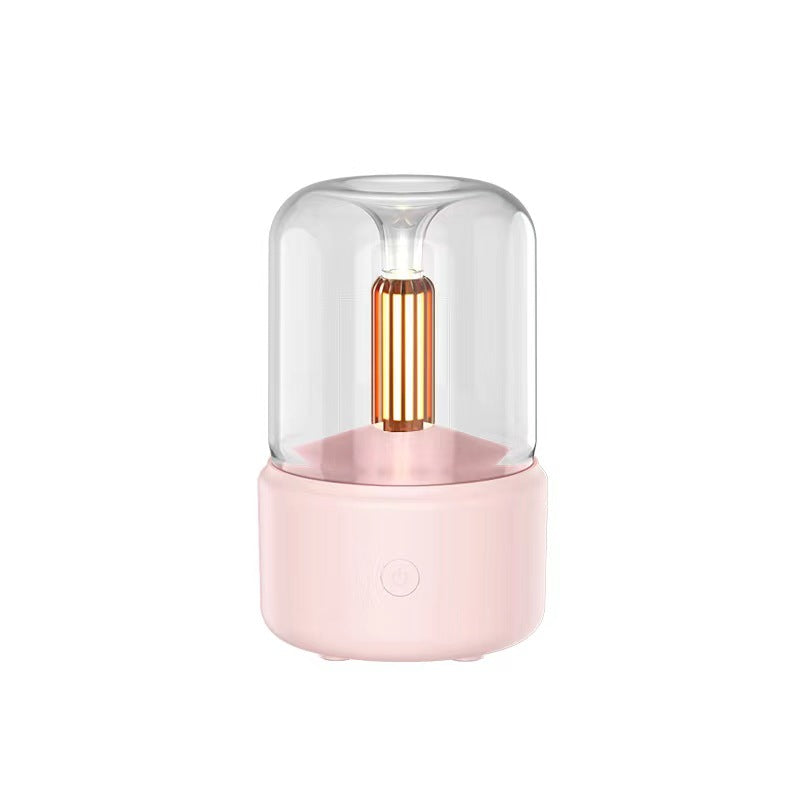 Atmosphere Light Humidifier Candlelight Aroma Diffuser Portable 120Ml Electric USB Air Humidifier Cool Mist Maker Fogger 8-12 Hours with LED Night Light