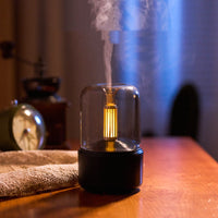 Atmosphere Light Humidifier Candlelight Aroma Diffuser Portable 120Ml Electric USB Air Humidifier Cool Mist Maker Fogger 8-12 Hours with LED Night Light