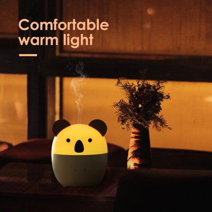 Koala USB Diffuser, 160Ml Cute Portable Travel Diffuser for Essential Oils, Mini Cool Mist Humidifier for Kids Children Home Bedroom