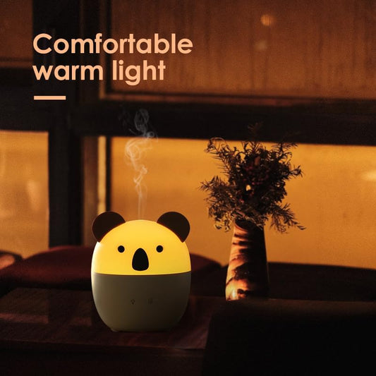 Koala USB Diffuser, 160Ml Cute Portable Travel Diffuser for Essential Oils, Mini Cool Mist Humidifier for Kids Children Home Bedroom